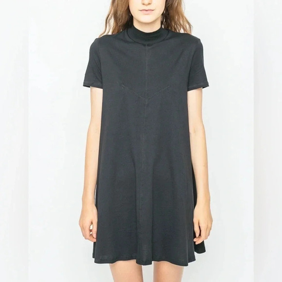 Cheap Monday Jagged Mock Turtleneck Black T-Shirt Dress Size Medium - Picture 10 of 10